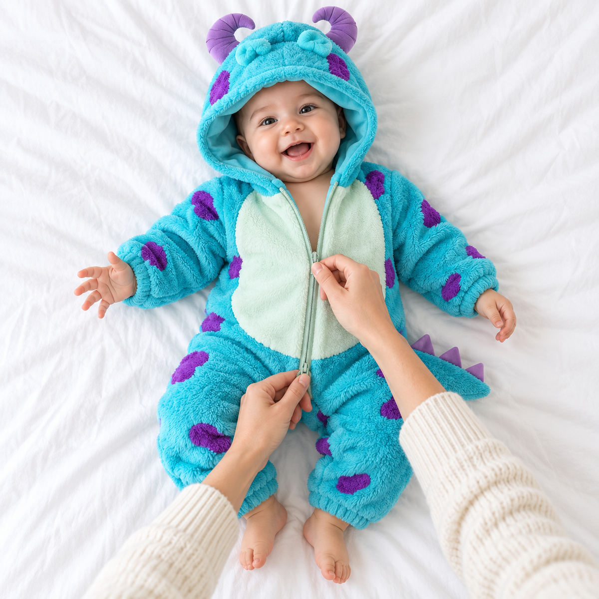 Baby Monster Plush Onesie – Warm All Winter, Easy Zip
